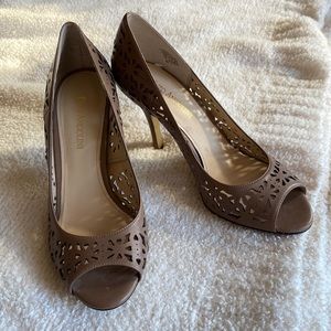 Brown stiletto heels- lazer cut- size 8